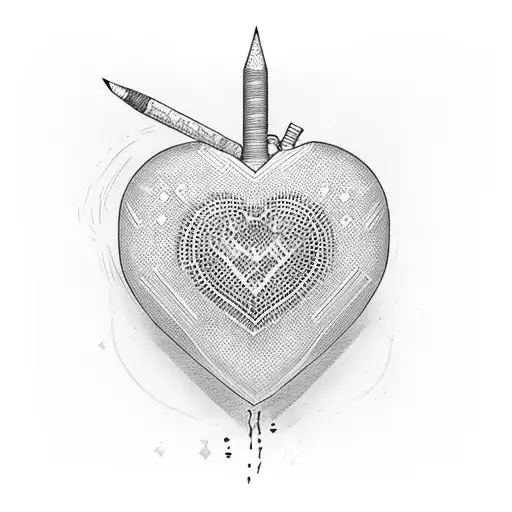 red brick heart tattoo design idea