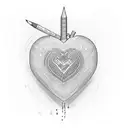 red brick heart tattoo design idea