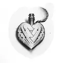 red brick heart tattoo design idea