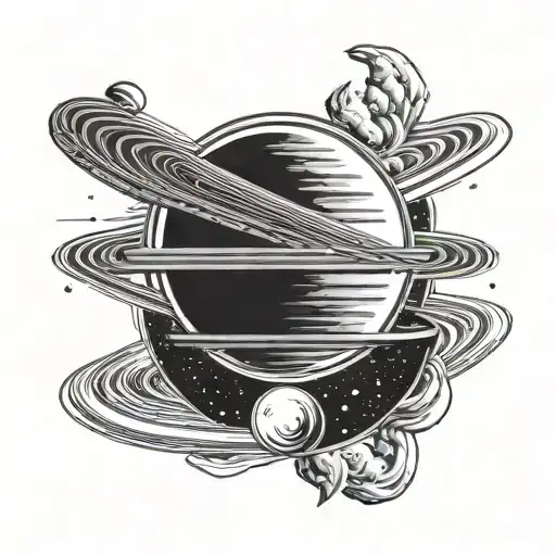 planet saturn that its rings be replaced by the phrase love yourself live goes on tattoo design idea
