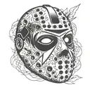 Jason Voorhees mask testicles tattoo design idea