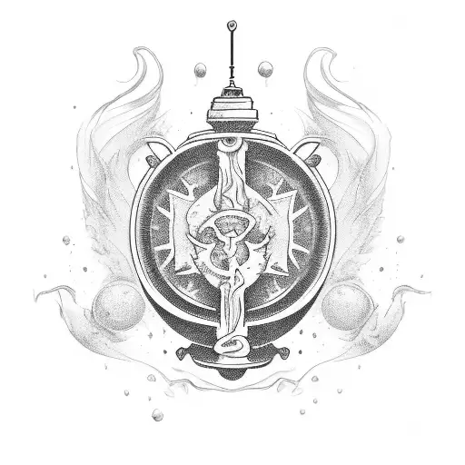 potion whith sea tattoo design idea