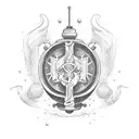 potion whith sea tattoo design idea