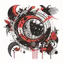 waxing crescent moon tattoo design idea