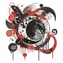 waxing crescent moon tattoo design idea