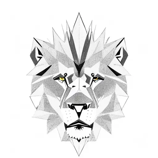 A stack of money with a lion and wolf on top, surrounded by car parts tattoo design idea
