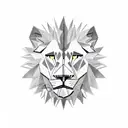 A stack of money with a lion and wolf on top, surrounded by car parts tattoo design idea