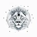 A stack of money with a lion and wolf on top, surrounded by car parts tattoo design idea