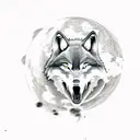 A wolf howling at the moon with car engine parts in the background tattoo design idea