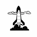Nasa Space shuttle launching into the clouds tattoo design idea