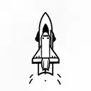 Nasa Space shuttle launching into the clouds tattoo design idea