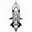 Nasa Space shuttle launching into the clouds tattoo design idea