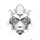 cyberpunk, pattern, clean, monkey, future tattoo design idea