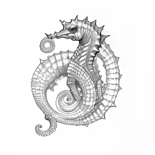 sea horse in knight armour tattoo design idea