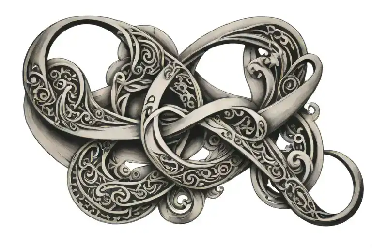 infinity with capital letters tattoo design idea