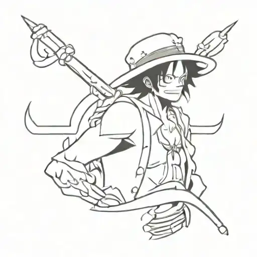 one piece ace burning paper tattoo design idea