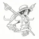 one piece ace burning paper tattoo design idea