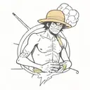 one piece ace burning paper tattoo design idea