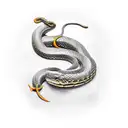 big snake wrapped around sword  tattoo design idea