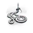 big snake wrapped around sword  tattoo design idea