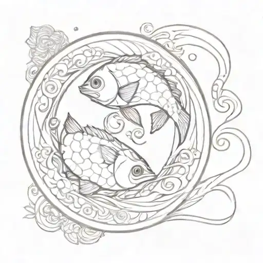 fish curry yin yang tattoo design idea