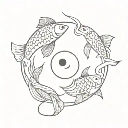 fish curry yin yang tattoo design idea