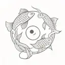 fish curry yin yang tattoo design idea