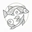 fish curry yin yang tattoo design idea