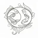 fish curry yin yang tattoo design idea