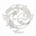 fish curry yin yang tattoo design idea