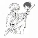 jujutsu kaisen and demon slayer couple tatto design tattoo design idea