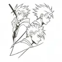 jujutsu kaisen and demon slayer couple tatto design tattoo design idea