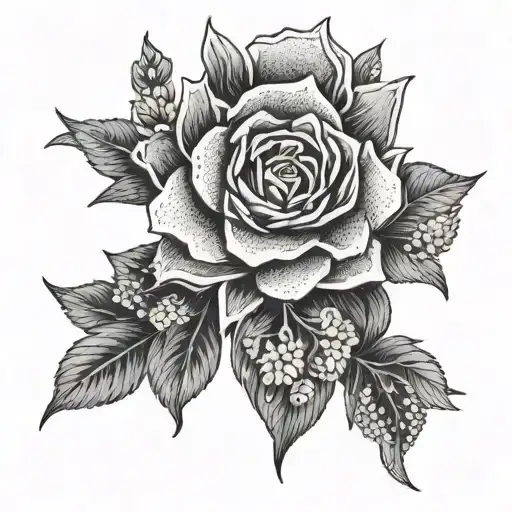 A fusion of a business suit and blooming flowers symbolizing growth and success tattoo design idea
