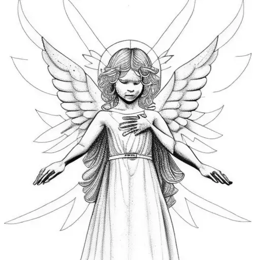 Biblically accurate angel tattoo design idea