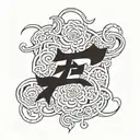Give tattoo with those word in chinese "忠于自我". the charactere need to be from top to bottom right to left by pair of 2 tattoo design idea