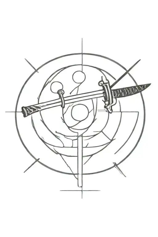 demon katana sword tattoo design idea