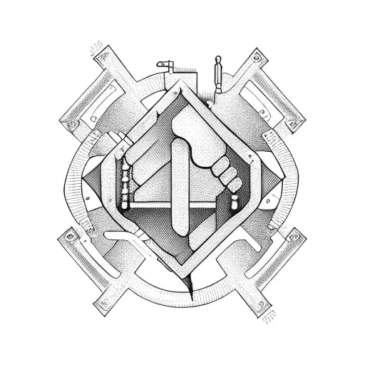 Mechanik Wrench Hammer tattoo design idea
