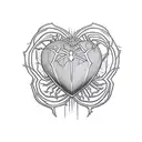 heart web with spider tattoo design idea