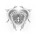 heart web with spider tattoo design idea