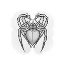 heart web with spider tattoo design idea