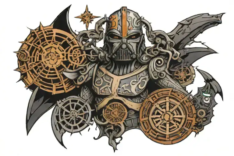  cohesive full throat and chest tattoo starwars themed heavily featuring logos and symbols representing the different gr tattoo design idea