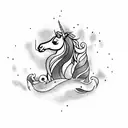 unicorn tattoo design idea