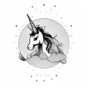 unicorn tattoo design idea