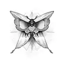 dark moth with skull tattoo design idea