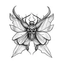 dark moth with skull tattoo design idea