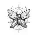 dark moth with skull tattoo design idea