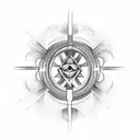 dark sun tattoo design idea