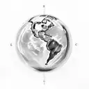 earth globe with the rings of saturnus tattoo design idea
