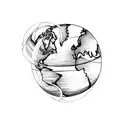 earth globe with the rings of saturn tattoo design idea