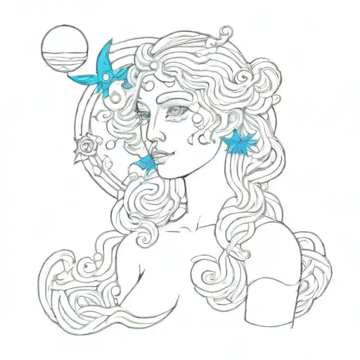 venus neptune child Picasso painting tattoo design idea